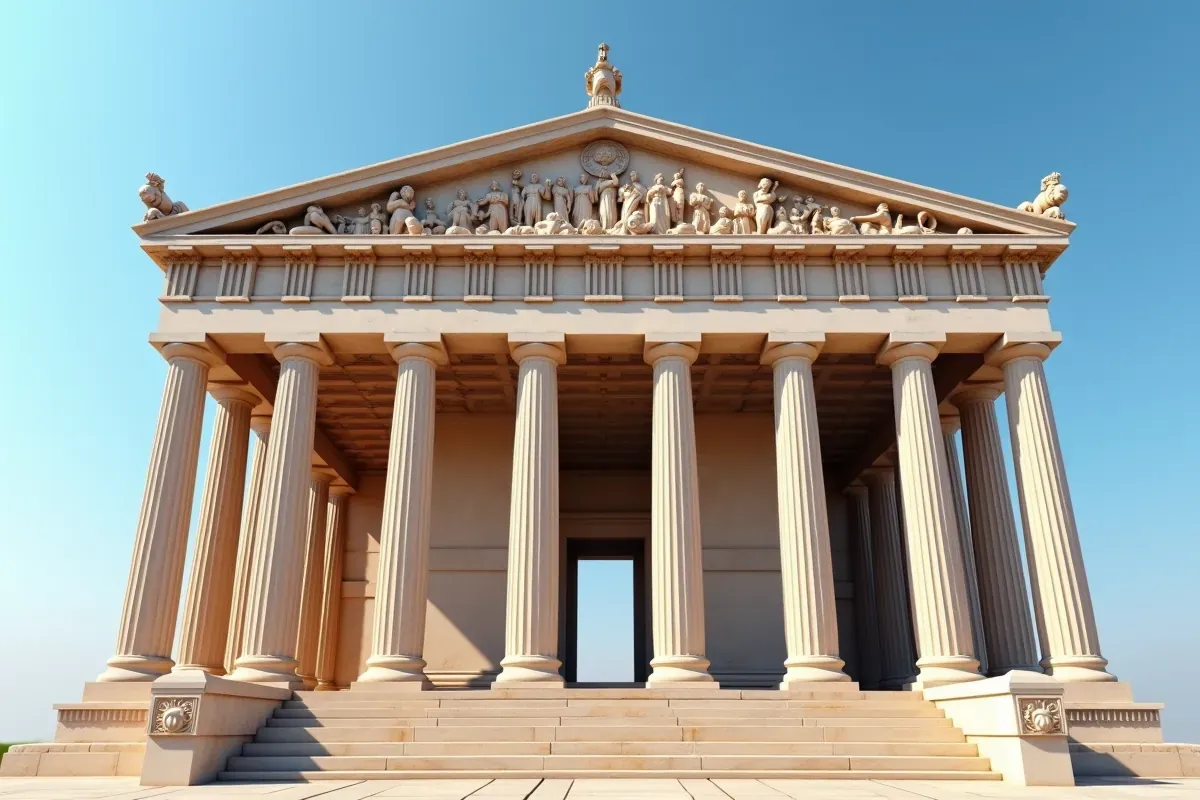 Frontowa Część Budowli w Starożytnej Architektury Greckiej